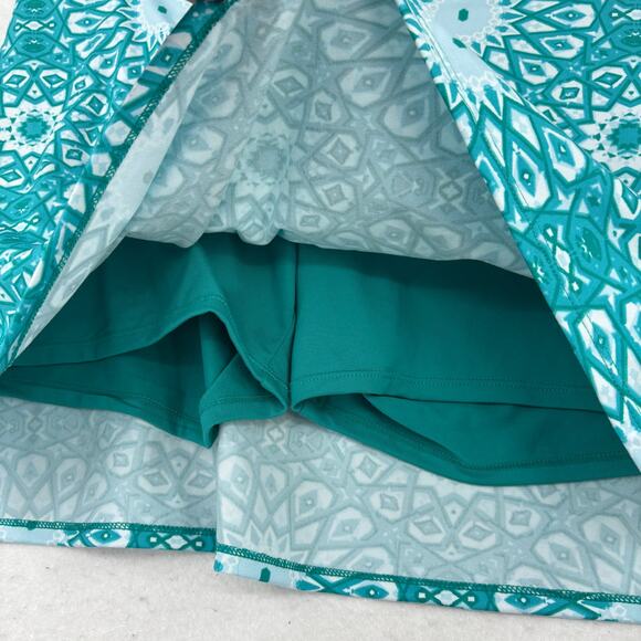 Tranquility Skort Size L Aqua Print Built in Shorts Pull On Colorado Clothing - Picture 3 of 7
